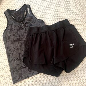 Gymshark Charcoal and Black Activewear Set